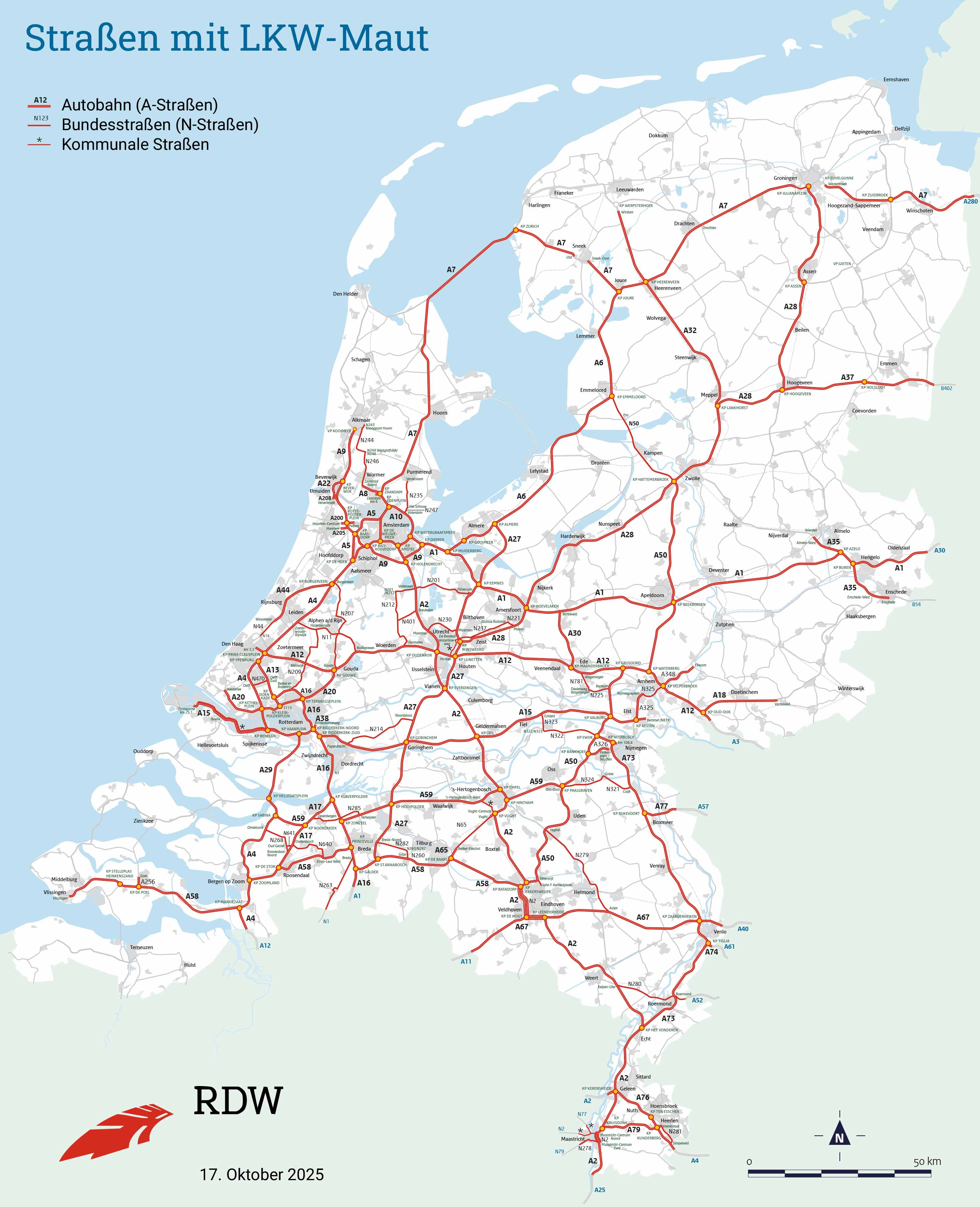 Toll4Europe - Niederlande Karte